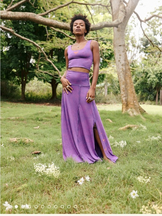 Purusha People Dresses & Skirts - Flowing Lavender Maxi Skirt with Side Slit